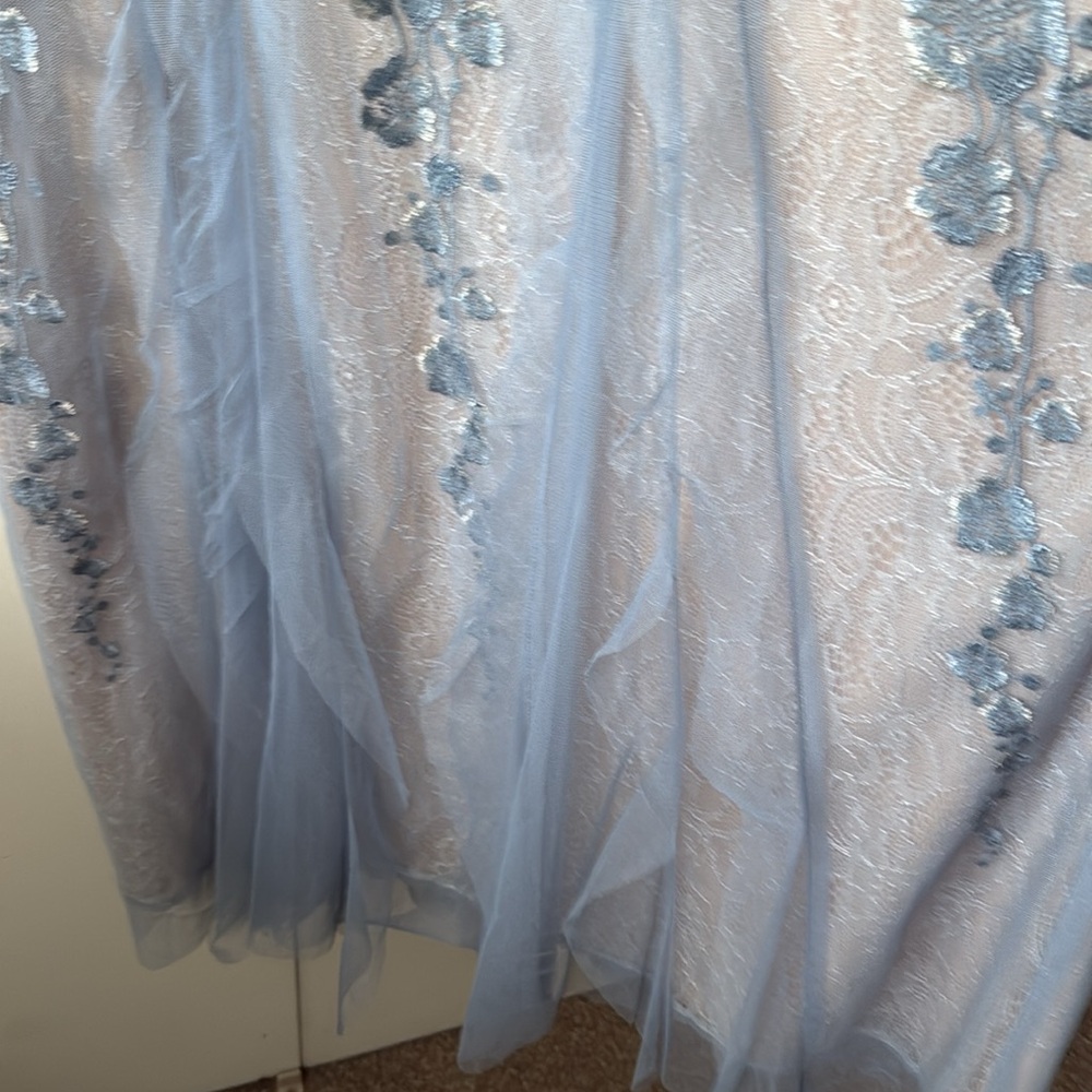 BCBGMaxAzria Light Blue Embroidered Maxi Dress - Picture 6 of 11